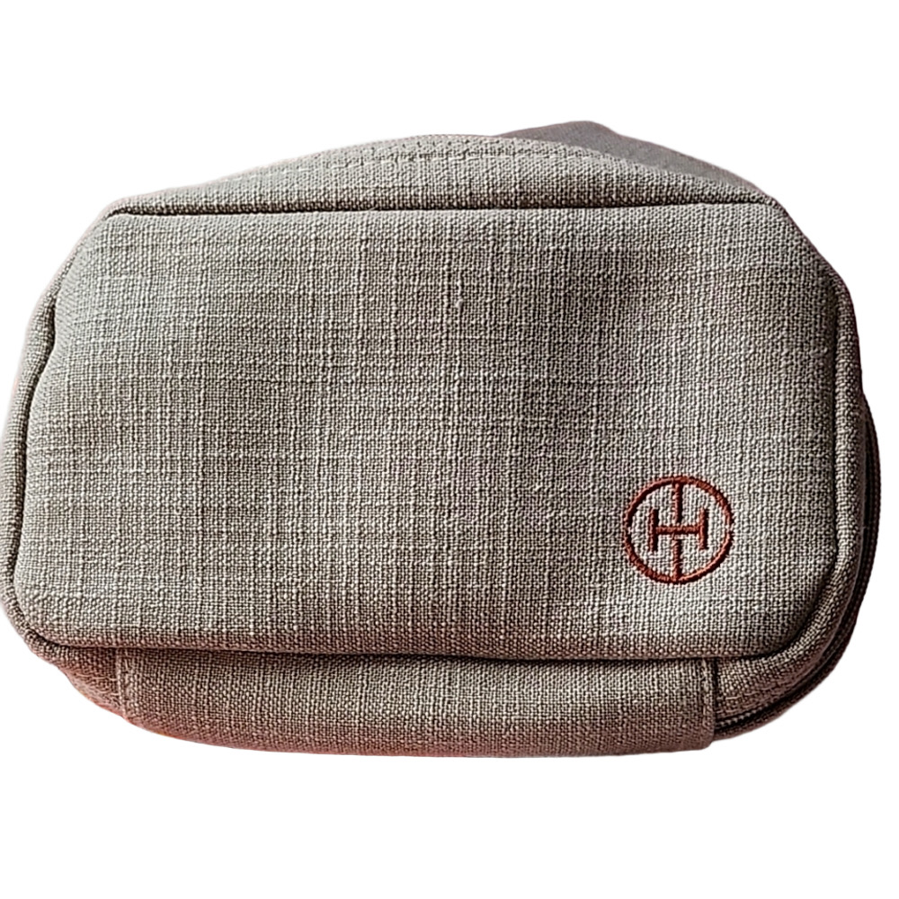 Gray Textured Pouch For Men